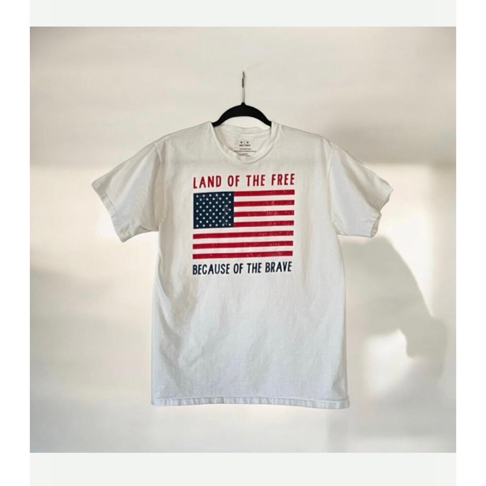Land of the Free Flag Adult T-Shirt by Celebrate It Medium